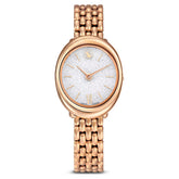Imber oval watch Swiss Made, Metal bracelet, Gold tone, Rose gold-tone finish